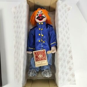 Dynasty Doll Collection Keystone Kop Porcelain Clown Doll Blue Uniform Vintage